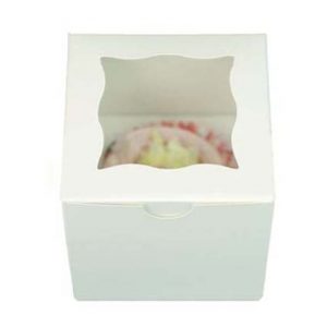 1 Cavity White Cupcake Box